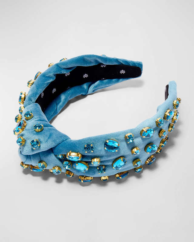 Crystal Embellished Velvet Knot Headband