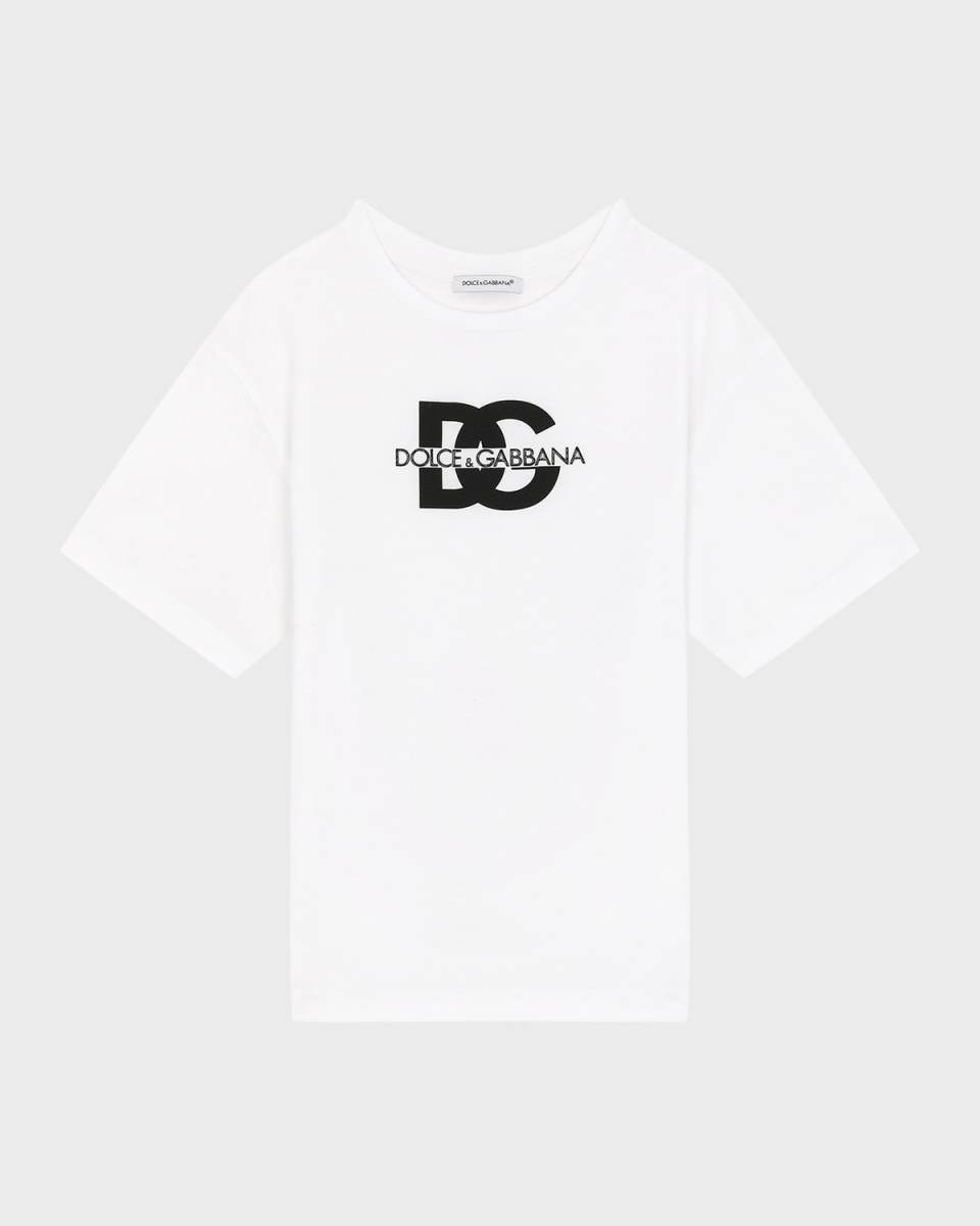 Boy's DG Logo Short-Sleeve Cotton T-Shirt, Size 4-6