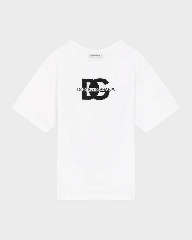 Boy's DG Logo Short-Sleeve Cotton T-Shirt, Size 4-