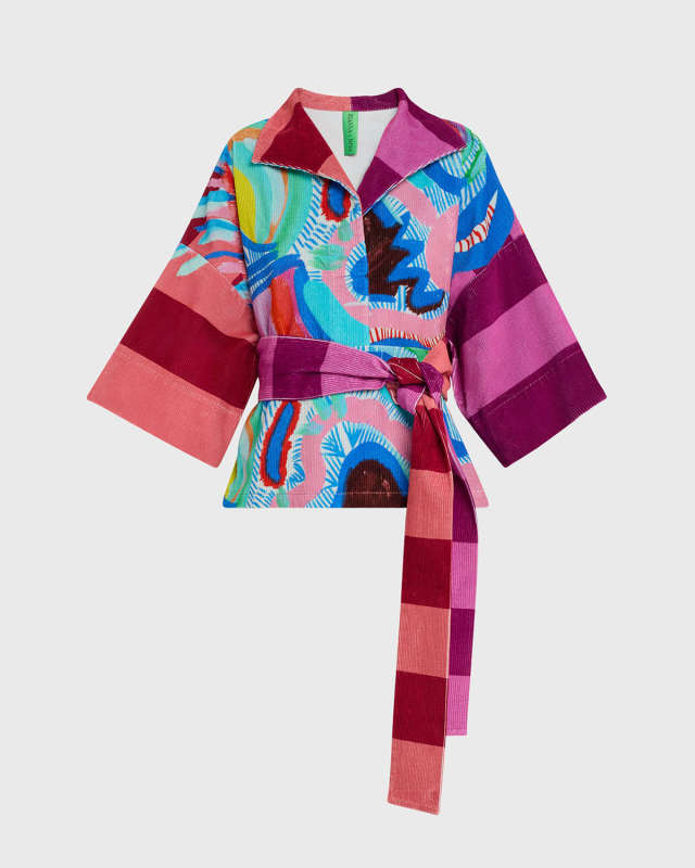 Claudia Corduroy Belted Fantasia Blous
