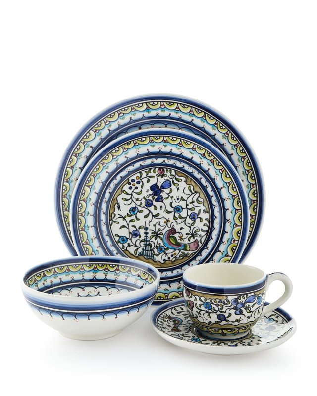 20-Piece Pavoes Blue and Green Dinnerware Set