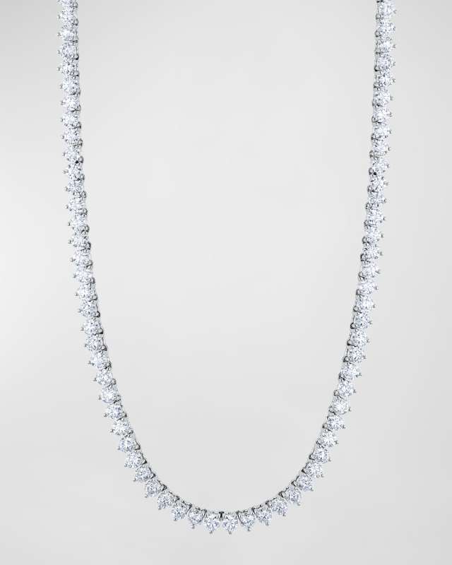 18K Gold 3-Prong Opera 16" Diamond Necklace, 25.00tcw
