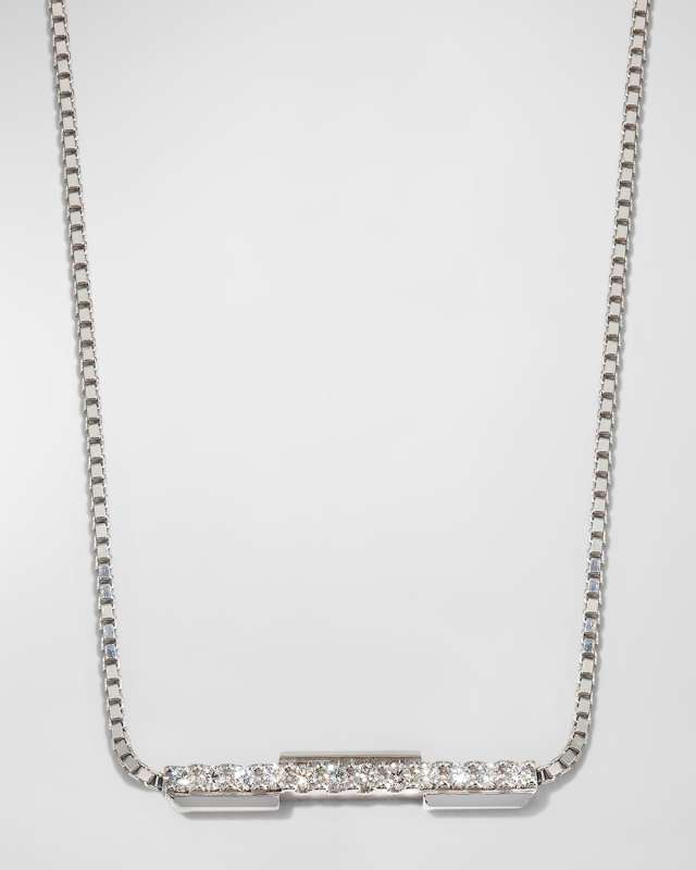 Link to Love Necklace in 18k White Gold and Diamonds