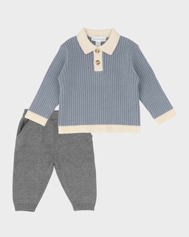Boy's Ribbed Sweater & Pants Set, Size 3M-24