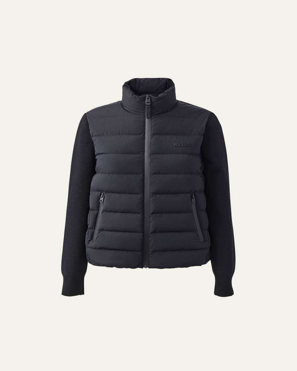 Oceane-City Light Down Mixed-Media Puffer Jacket