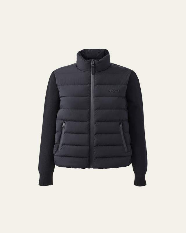 Oceane-City Light Down Mixed-Media Puffer Jacket