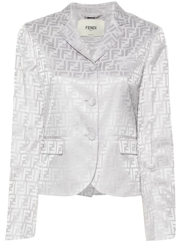 FF-jacquard silk blazer