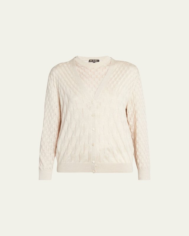 Takao Cashmere Open-Knit Cardigan
