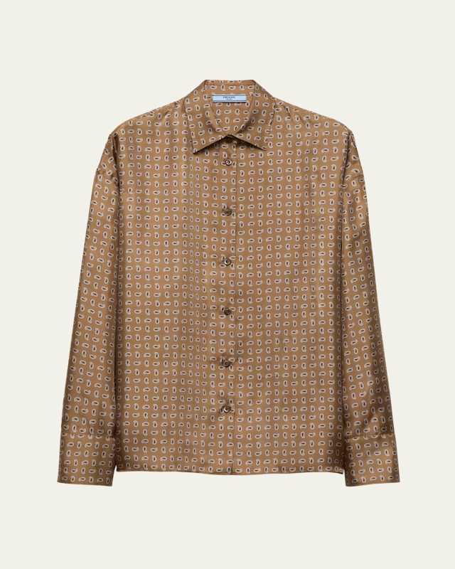 Paisley Button Down Silk Twill Blouse