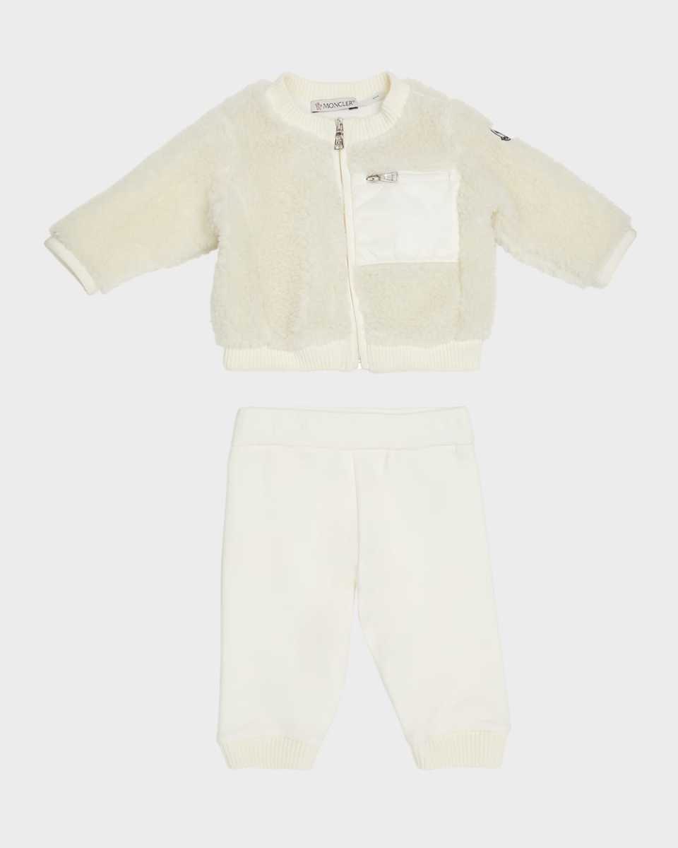 Girl's Plush Jacket & Sweatpants Set, Size 6M-3