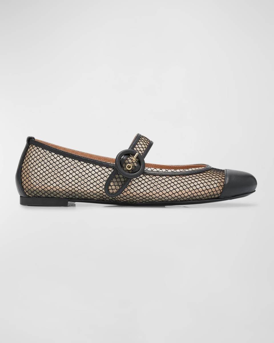 Solstice Net Mesh Mary Jane Ballerina Flats