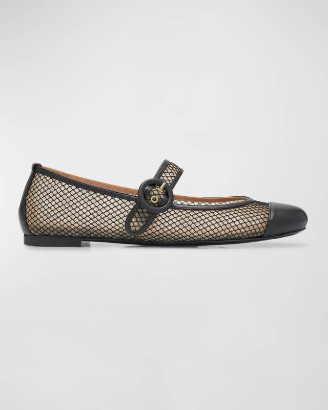 Solstice Net Mesh Mary Jane Ballerina Flats