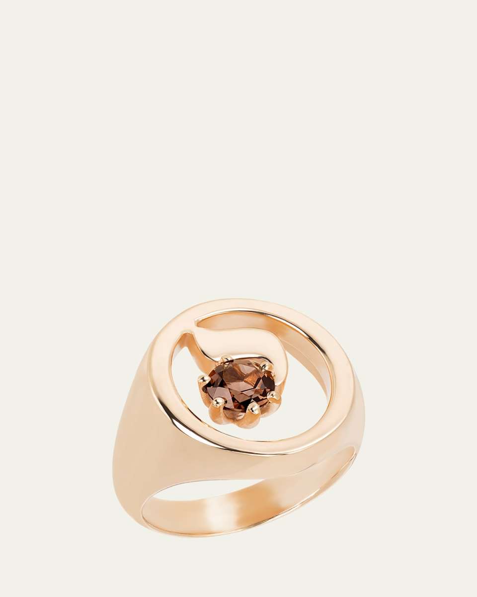18K Gold Hebrew YOD Initial Signet Ring