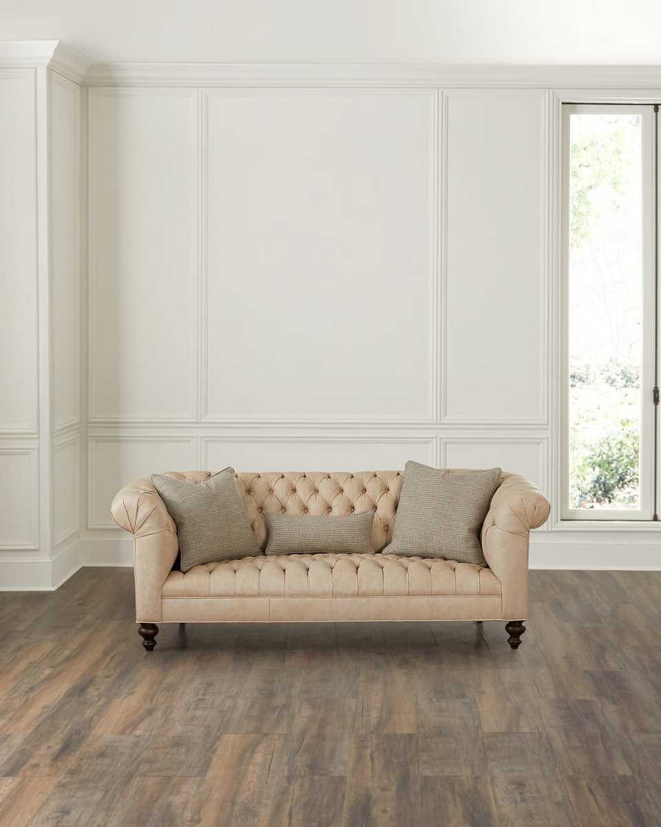Saylar Tufted Leather Sofa - 84"