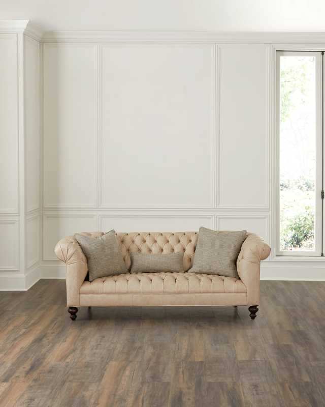 Saylar Tufted Leather Sofa - 84"