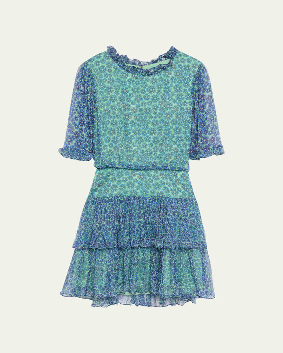 Ava D Tiered Ruffle Silk Mini Dress