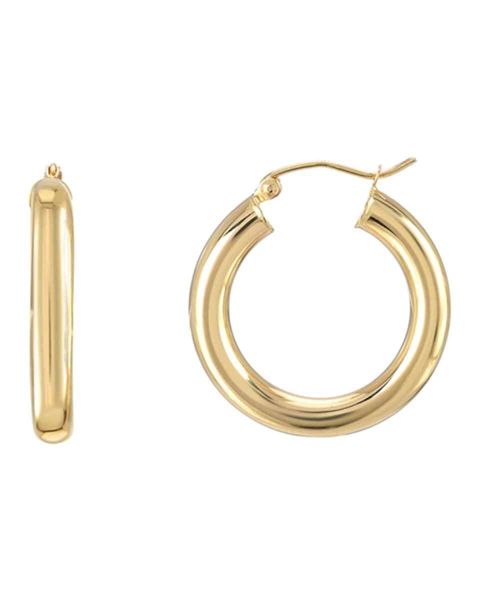 14k Gold Small Thick Hoop Earrings