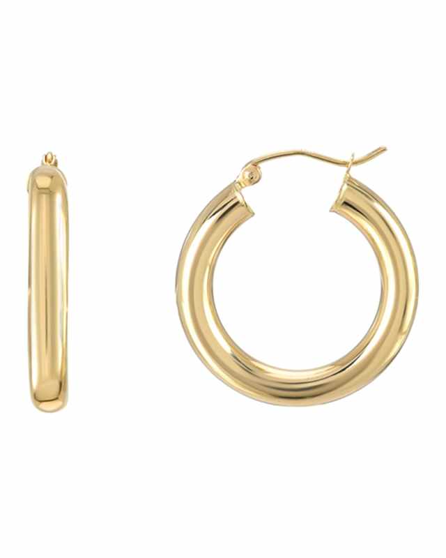14k Gold Small Thick Hoop Earrings