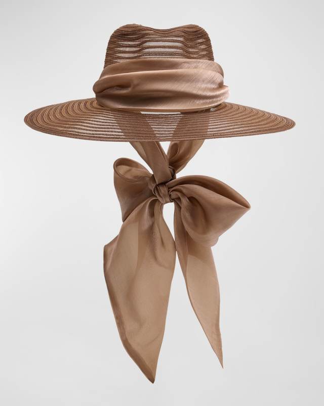 Cassidy Fedora With Organza Scarf