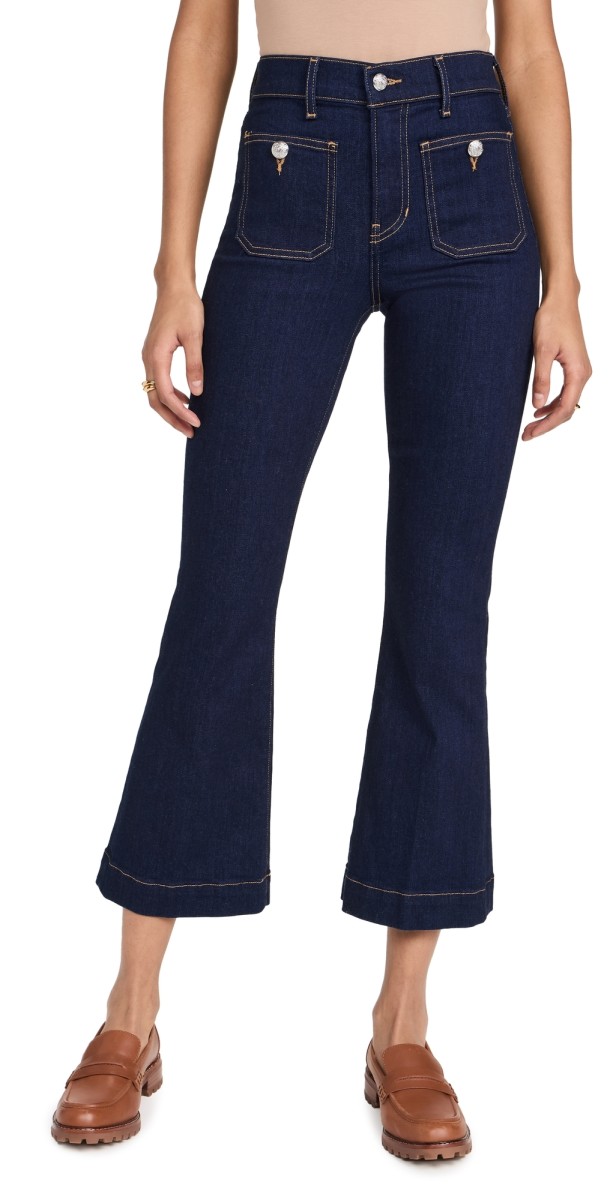 Veronica Beard Jean Carson High Rise Ankle Flare Jeans Oxford