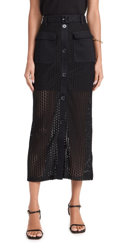 Solid & Striped The Harper Lace Skirt Blackout