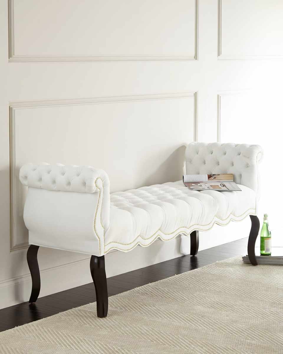 Rebecca Tufted Bench, 61"