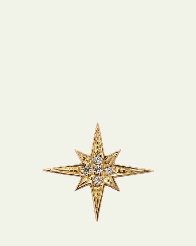 Diamond Starburst Stud Earring, Single