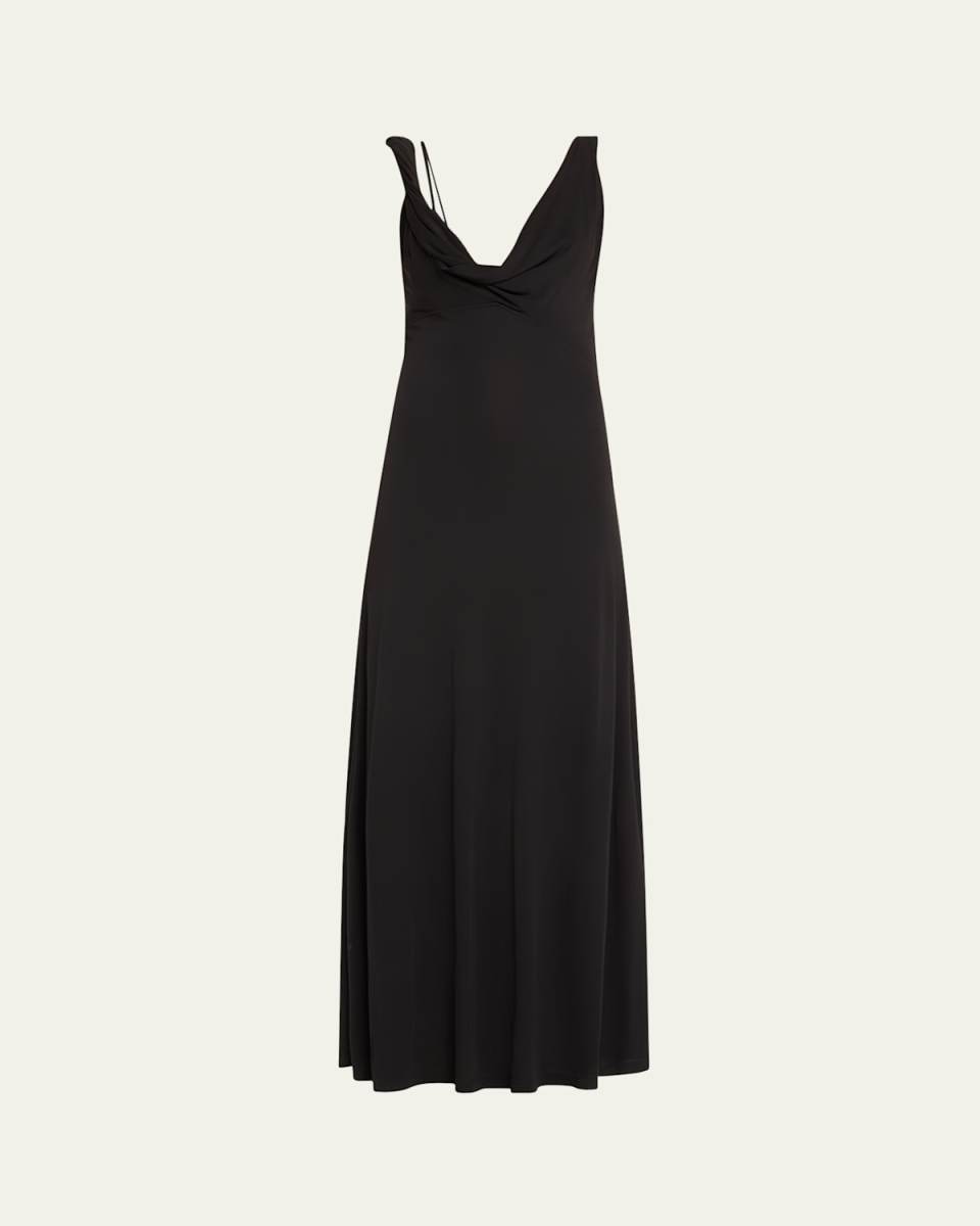 Twist Drape Crepe Jersey Dress