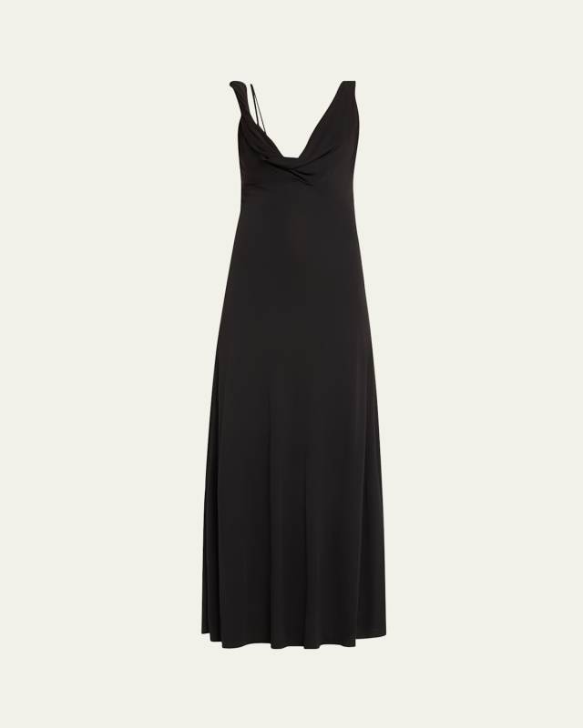Twist Drape Crepe Jersey Dress