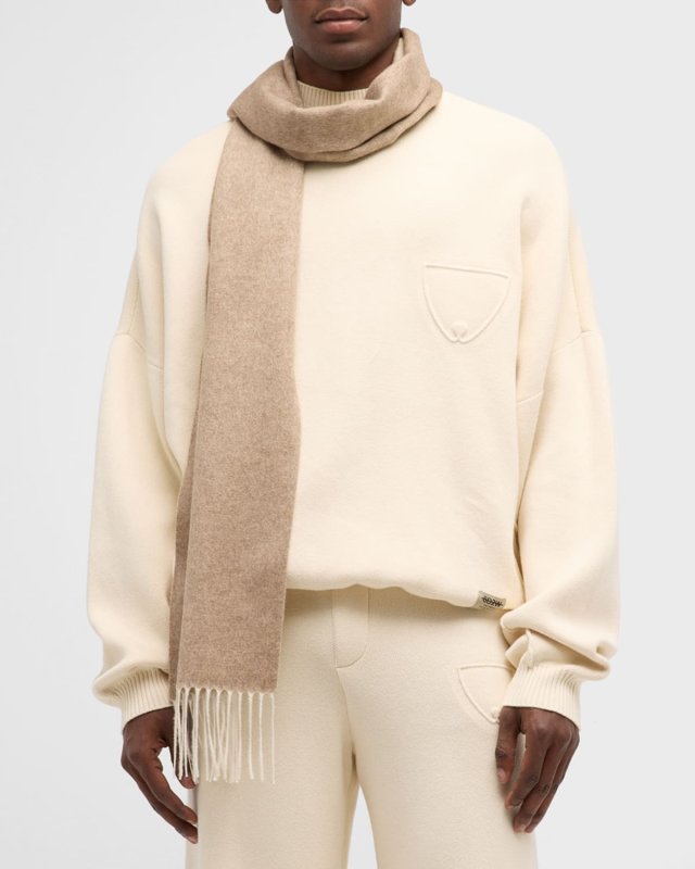Men's Two-Tone Cashmere-Silk Scarf