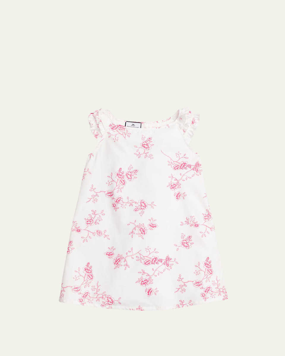 Girl's Amelia English Rose Ruffle Nightgown, Size 6M-14