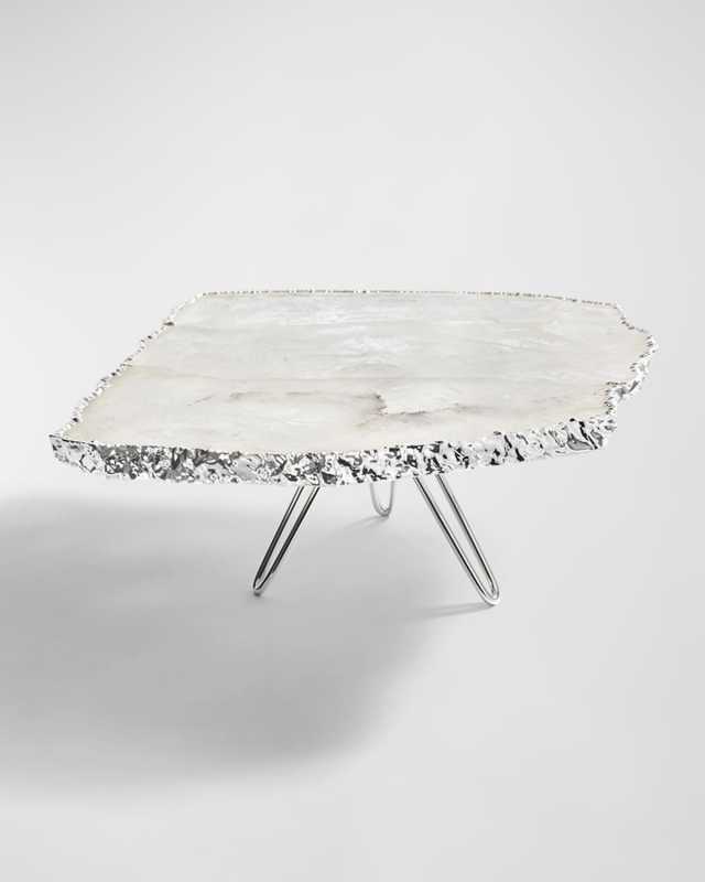 Torta Crystal Cake Stand, Silver