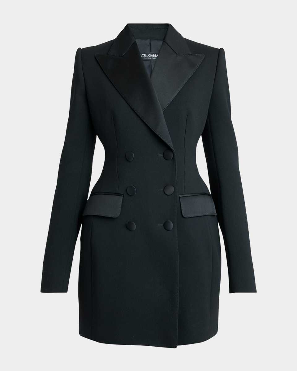 Tuxedo Double-Breasted Mini Jacket Dress