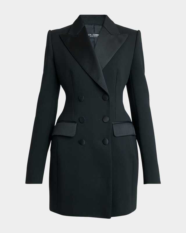 Tuxedo Double-Breasted Mini Jacket Dress