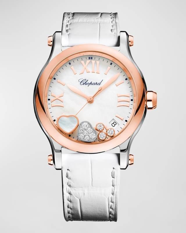 Happy Hearts 36mm 18K Rose Gold Diamond Watch