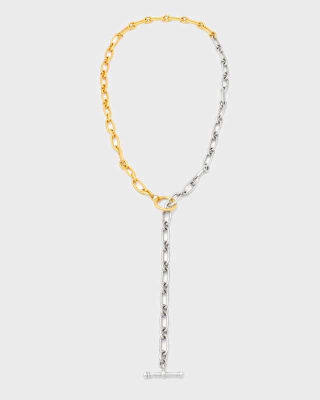 Long Two-Tone Textured Necklace