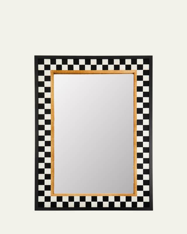 Hopscotch Check Hair on Hide Wall Mirror