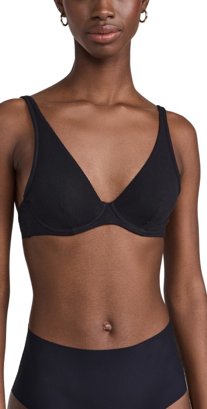 Simone Perele Eugenie Sheer Plunge Bra Black