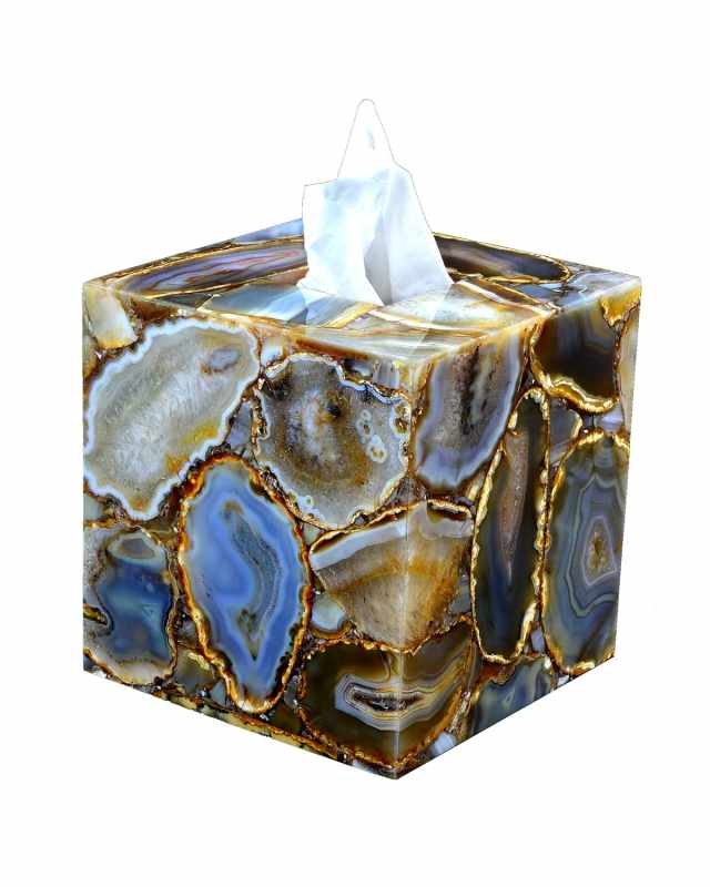 Taj Agate Tissue Box Cover