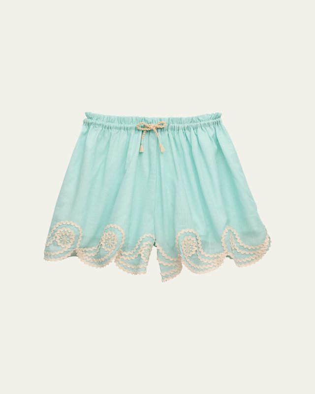 Girl's Waverly Ric Rac Shorts, Size 1-12