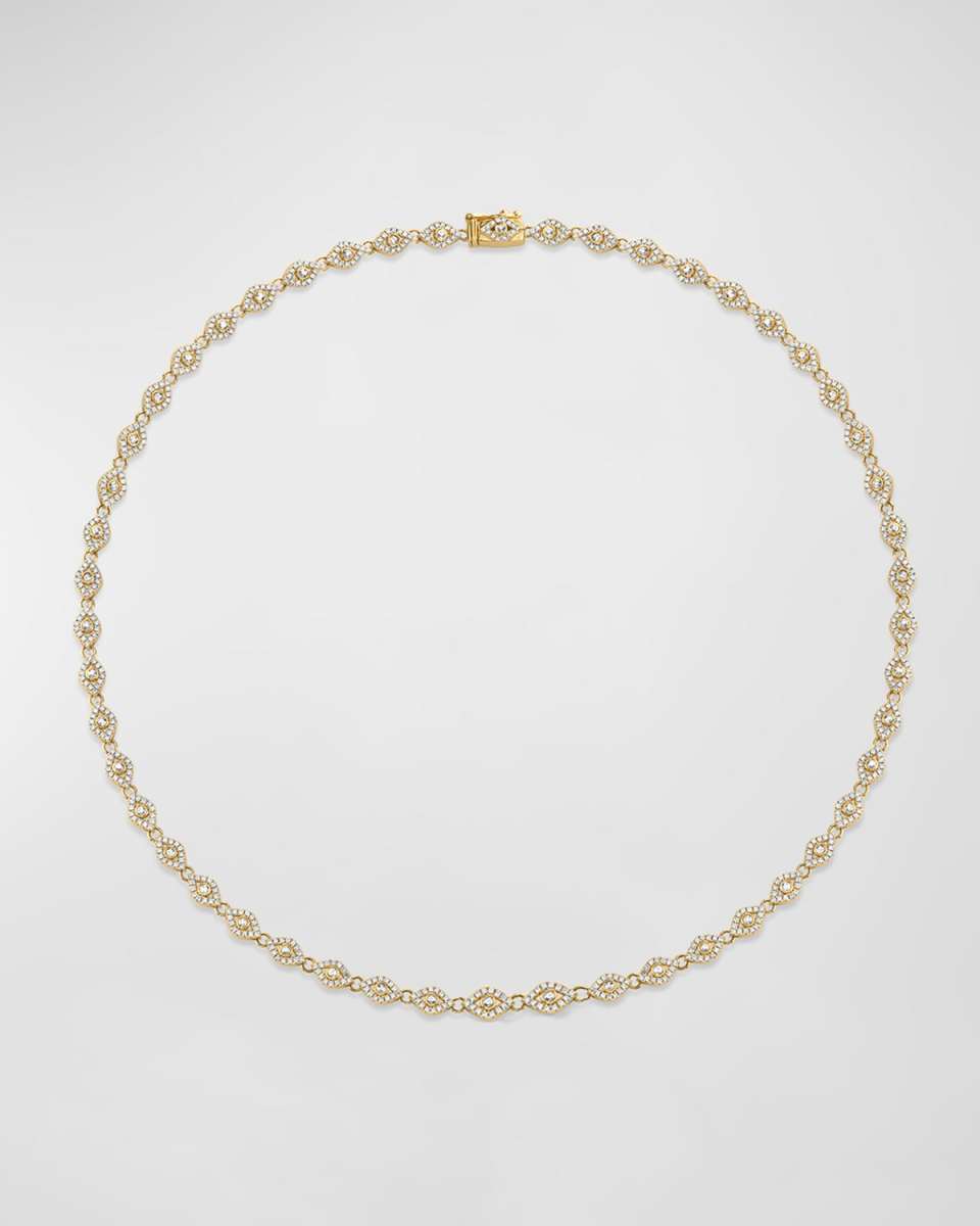 Small Diamond Evil Eye Eternity Necklace