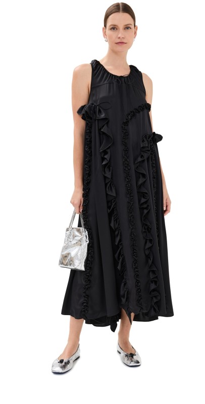 Cecilie Bahnsen Opal Dress Satin Organza Black Black