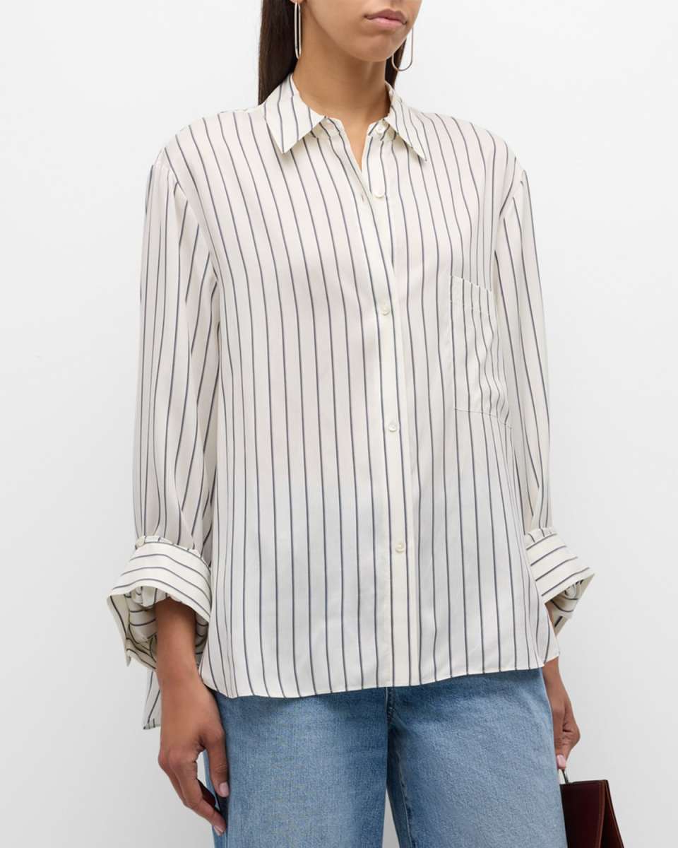 New Morning After Striped Silk Shirt
