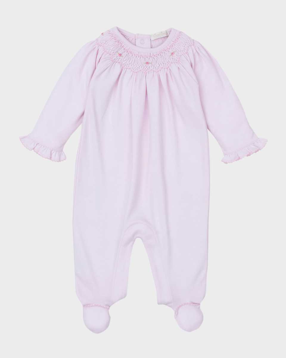 Girl's CLB Bishop Hand Smocked Footie, Size Premie