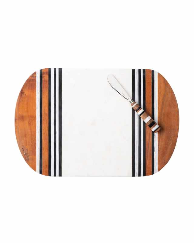 Stonewood Stripe 15" Serving Board with Spreader