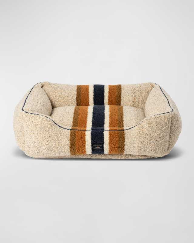 36" Striped Sherpa Pet Kuddle Bed