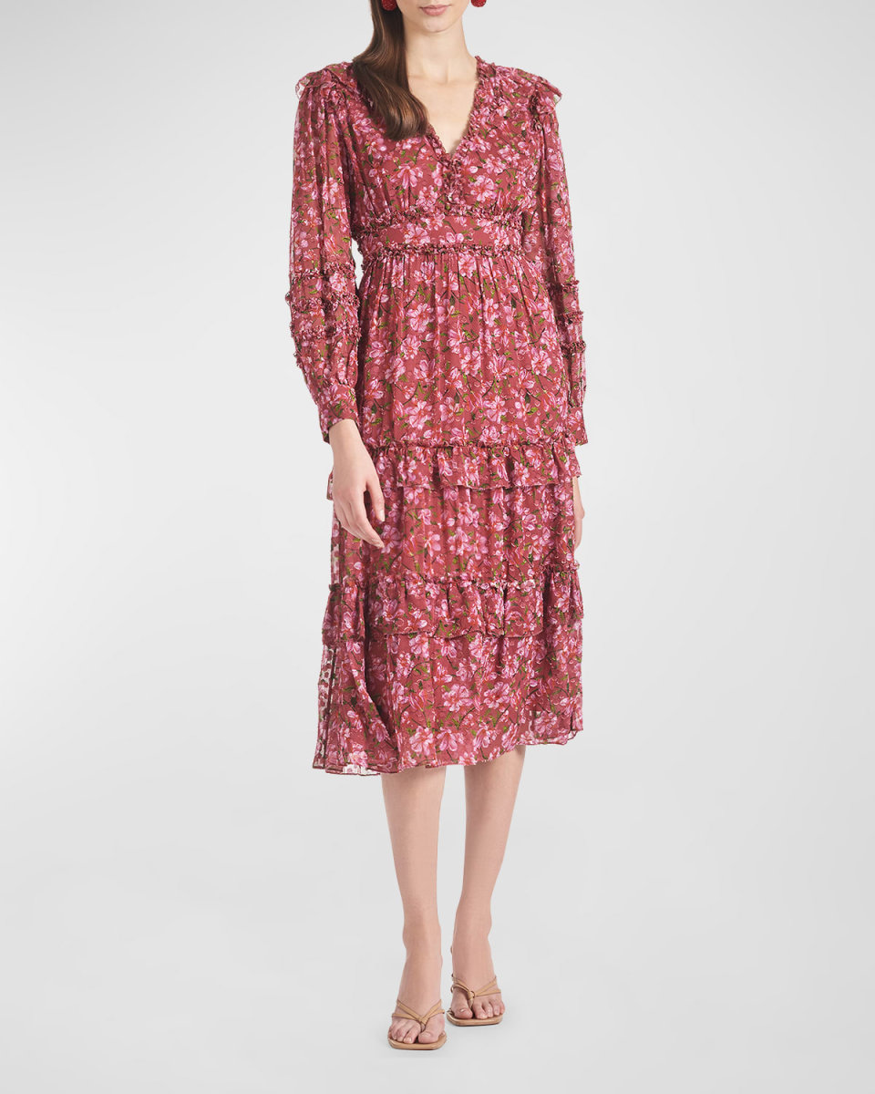 Ronnie Long-Sleeve Midi Dress