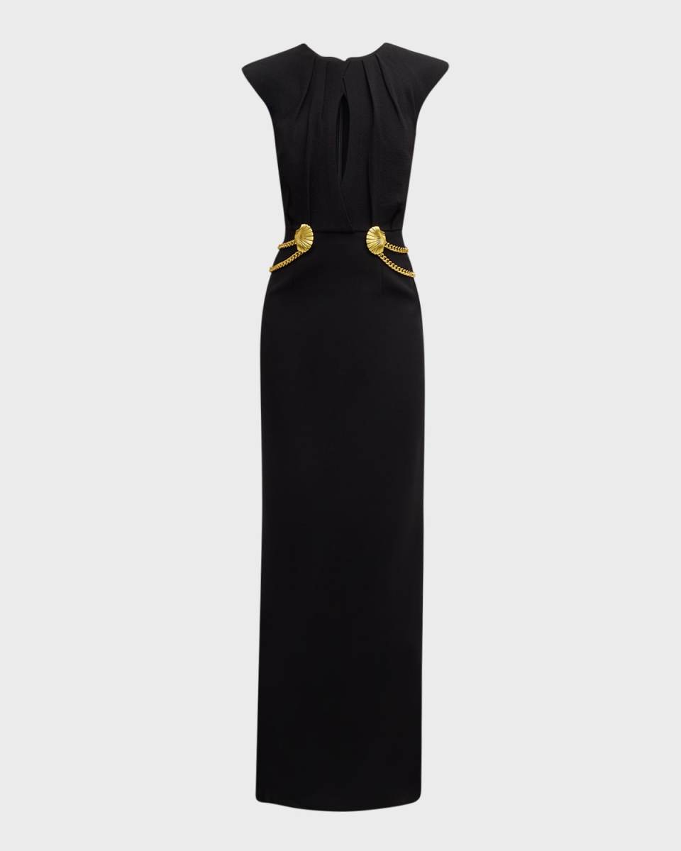 Chelsea Embellished Cutout Column Gown