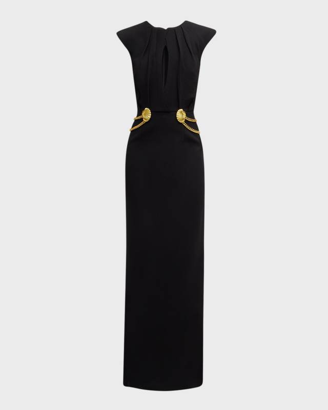 Chelsea Embellished Cutout Column Gown