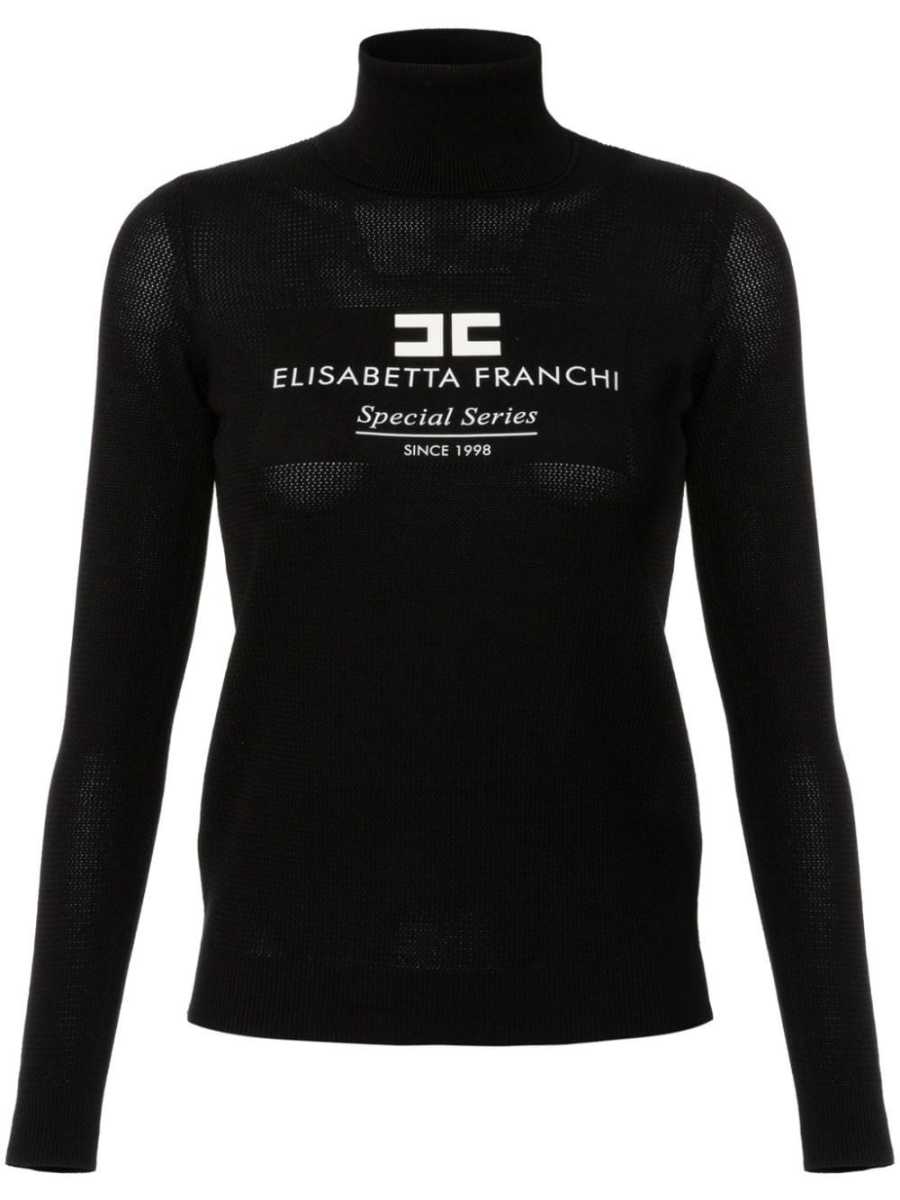 logo print knitted top